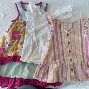 Colorful Kids Sleeveless Tops Set